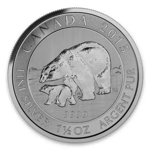 2015 1.5oz Canadian Silver Polar Bear & Cub (2)