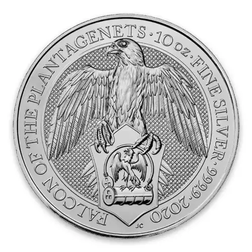 2020 10oz Britain Silver Queen's Beast : The Falcon of the Plantagenets (2)