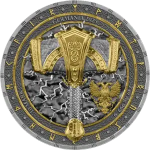 2025 2 oz Artefacts: Mjölnir Silver Coin (2)