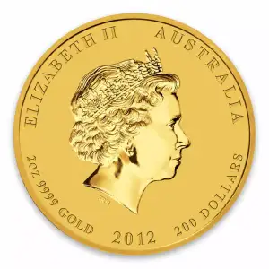 2012 2oz Australian Perth Mint Gold Lunar II: Year of the Dragon (2)