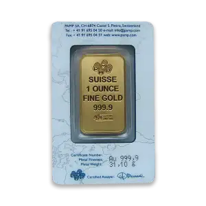 1oz PAMP Gold Bar - Suisse Repeater